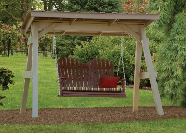 Vinyl A-Frame with Roof with Comfo-Back Double Swing